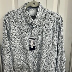 Navy and White Patterned Shirt